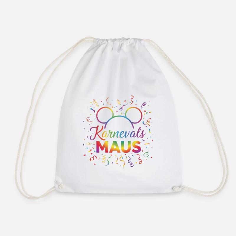 Karneval Maus  - Turnbeutel - Weiß
