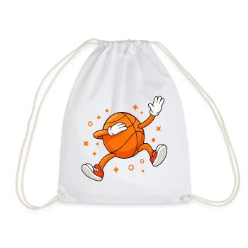 Lustiger Basketball-Maskottchen-Cartoonspieler - Turnbeutel - Weiß - Vorne