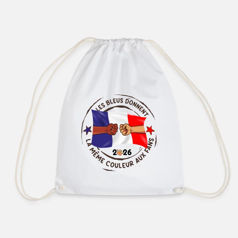 Les_bleus_donnent_la_meme_couleur_aux_fans - Drawstring Bag - white