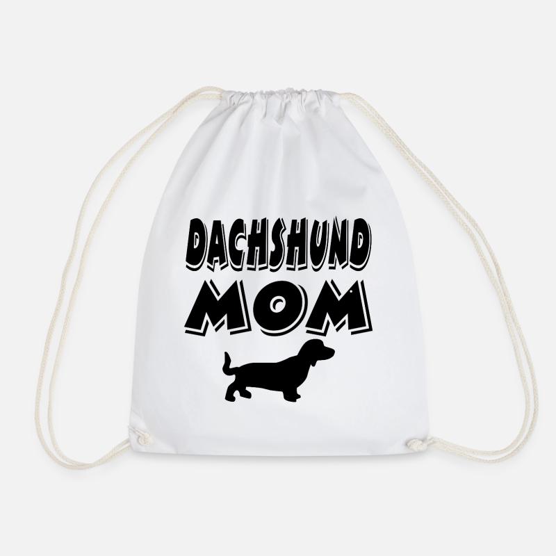 Dachshund - Drawstring Bag - white