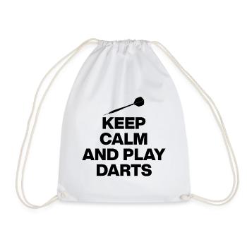 KEEP CALM AND PLAY DARTS! 180 PFEILE - Turnbeutel - Weiß - Vorne