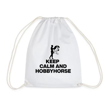 KEEP CALM AND HOBBYHORSE! HOBBYHORSING - Drawstring Bag - white - Front