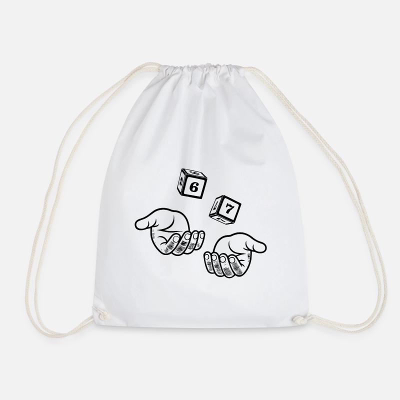 67 Six Seven - Drawstring Bag - white