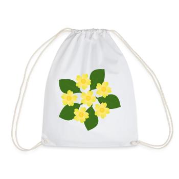 Février, Fleurs de naissance, primevères d’anniversaire, fleur d’anniversaire - Sac de sport léger - blanc - Devant