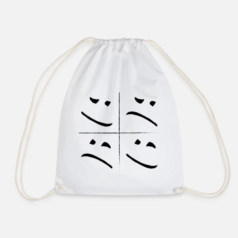 Face fendue triste bien - Sac de sport léger - blanc