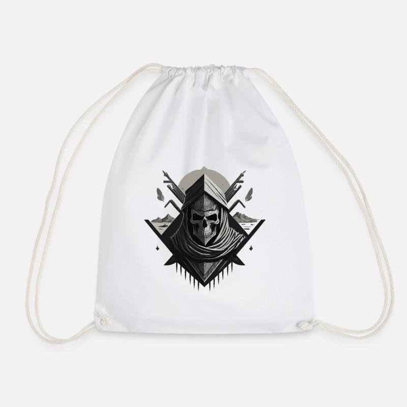 Desert Veiled Skeleton - Drawstring Bag - white