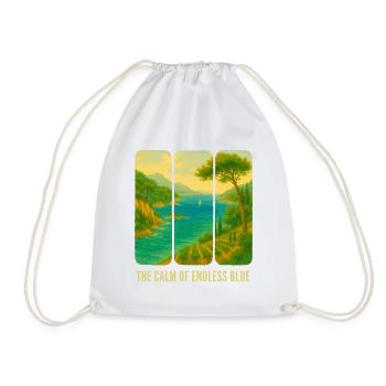 The calm of the blue horizon - Drawstring Bag - white - Front