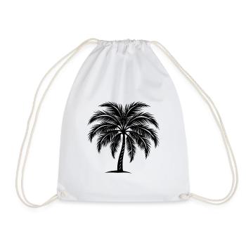Palm tree - Drawstring Bag - white - Front