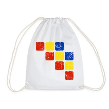 Farben Ornament Muster - Grundfarben - Turnbeutel - Weiß - Vorne