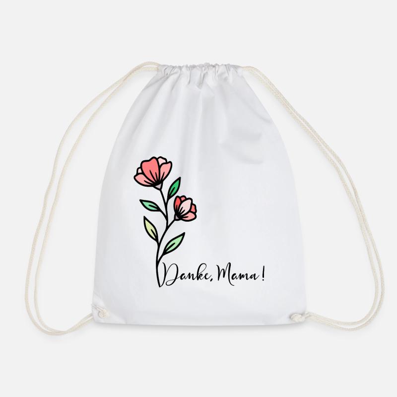 Muttertag Blumen Danke Mama - Turnbeutel - Weiß