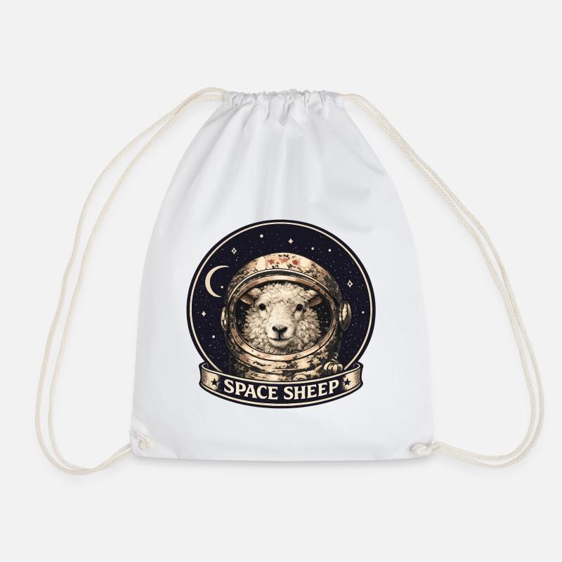 Space Sheep Astronaut - Drawstring Bag - white
