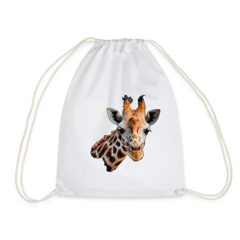 Giraffe portrait of course - Drawstring Bag - white - Front