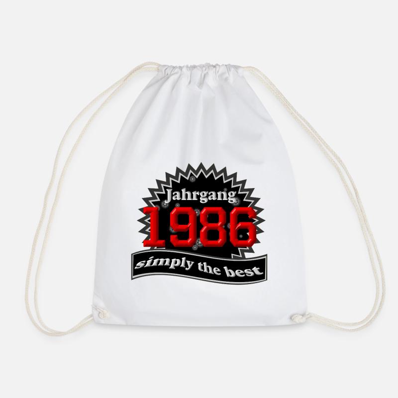 Born in 1986 , 40th Birthday - Drawstring Bag - white