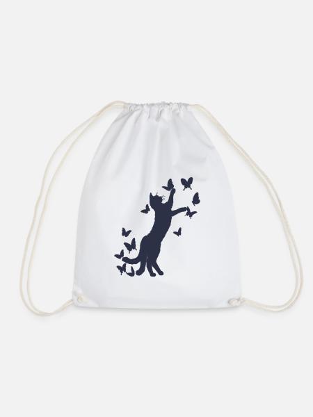 Nekomata Yokai Silhouette – Japanische Mythologie - Turnbeutel - Weiß