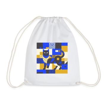 Mosaïque Katz en bleu et or - Sac de sport léger - blanc - Devant