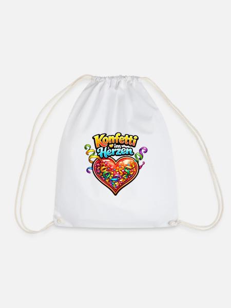 Konfetti im Herzen Karneval Shirt Party Kostüm - Turnbeutel - Weiß