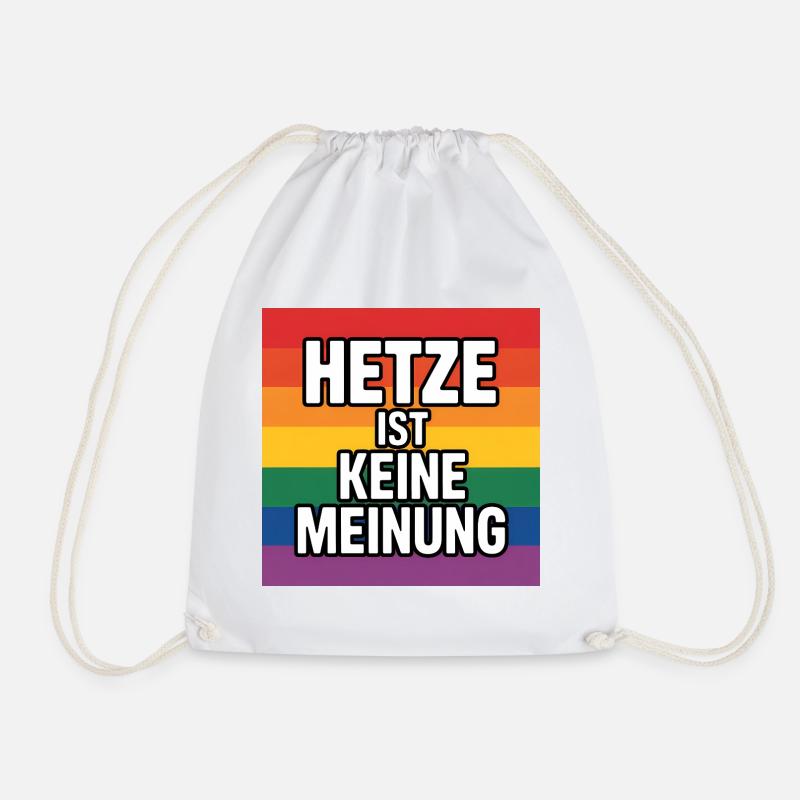 Hetze ist keine Meinung - Antifa Tee - Turnbeutel - Weiß