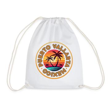 Logo du coucher du soleil de Puerto Vallarta - Sac de sport léger - blanc - Devant