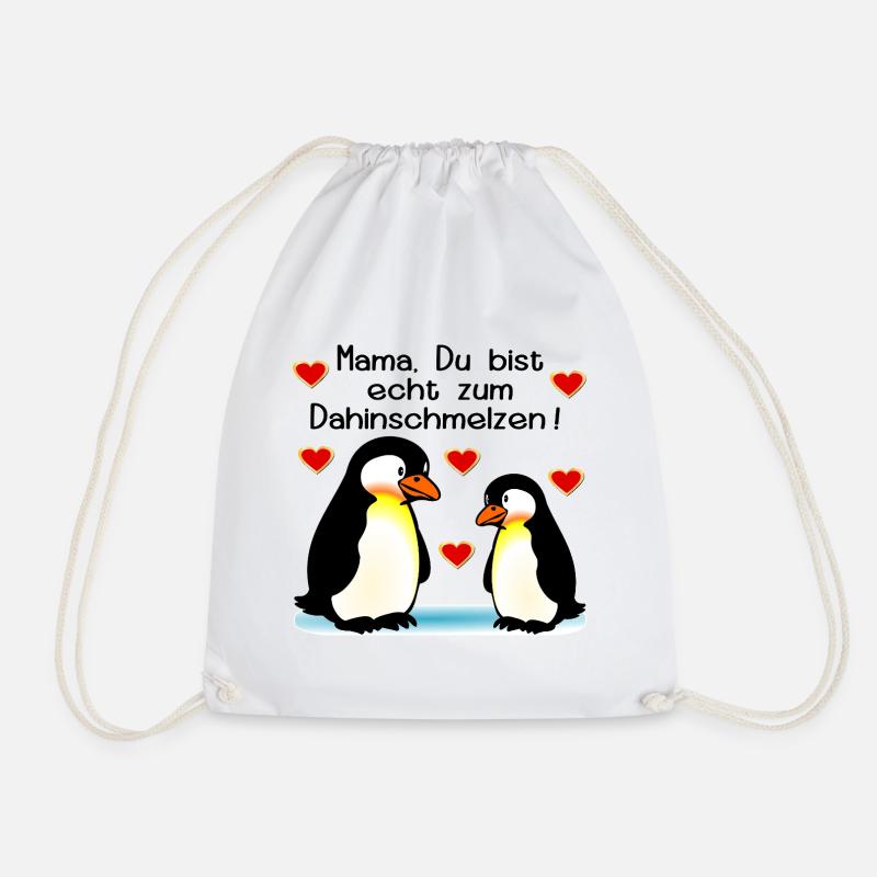 Mama Kind Pinguine Muttertag - Turnbeutel - Weiß