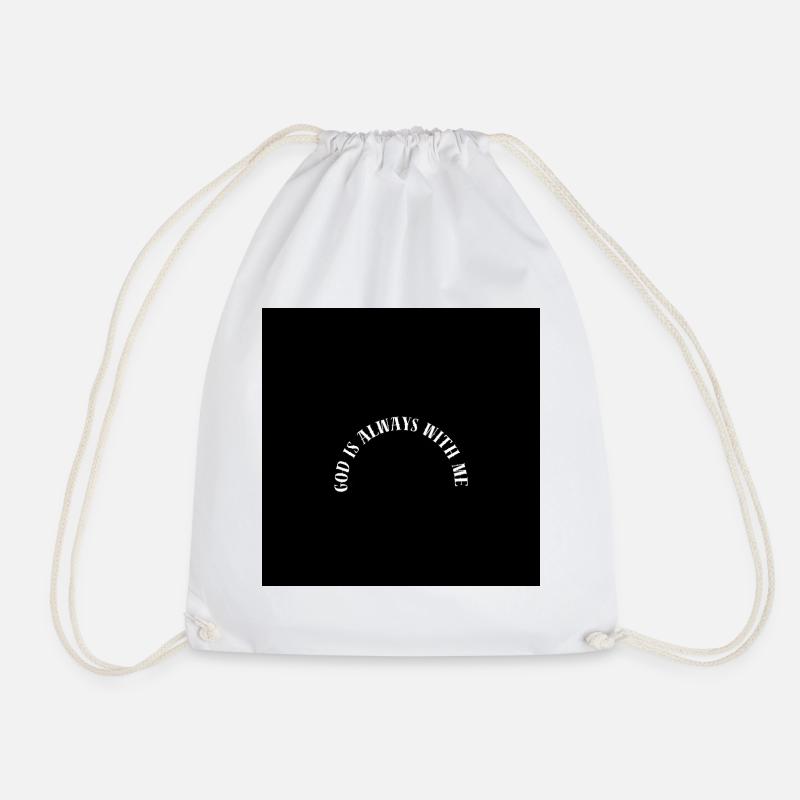 God always with me bow - Drawstring Bag - white