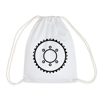 Chainring Sprocket Drive - Drawstring Bag - white - Front