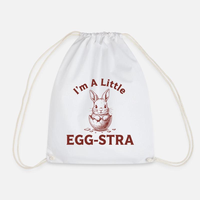 Egg-STRA Bunny Tee - Drawstring Bag - white