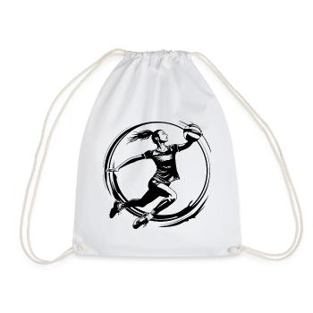 Volleyball Player Silhouette - Drawstring Bag - white - Front