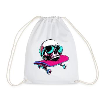 Skull Skateboard - 1990 - Drawstring Bag - white - Front