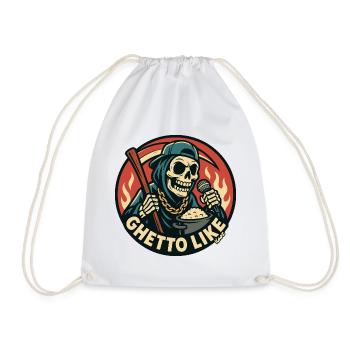 Squelette avec micro et style ghetto - Sac de sport léger - blanc - Devant