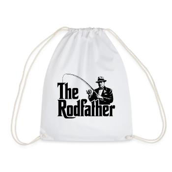 The Rodfather Funny Fishing Parody - Drawstring Bag - white - Front