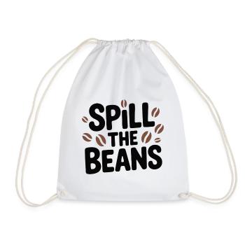 Spill the Beans Coffee Tee - Drawstring Bag - white - Front