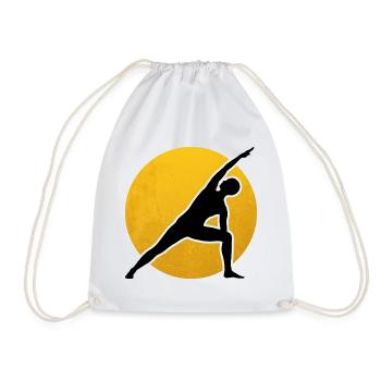 Yoga Utthita Parsvakonasana Silhouette Sonne - Turnbeutel - Weiß - Vorne