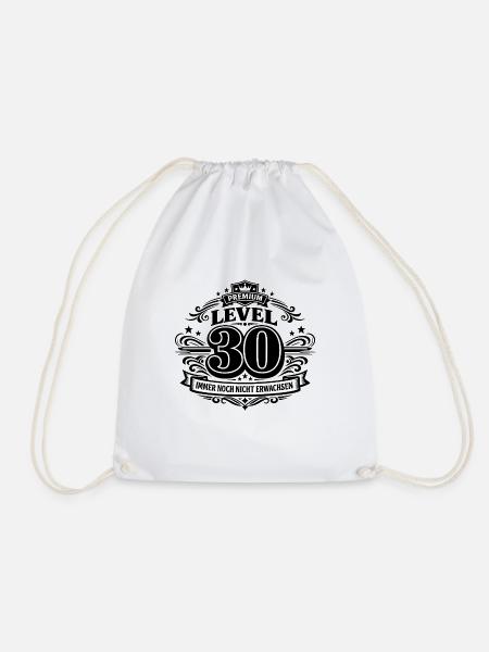Level 30 Premium Geburtstagsdesign - Turnbeutel - Weiß