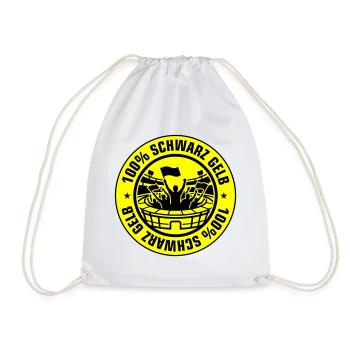 Schwarz Gelb Fans - Turnbeutel - Weiß - Vorne