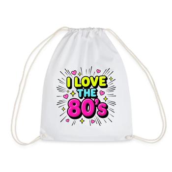 I Love the 80s Neon Retro - Turnbeutel - Weiß - Vorne
