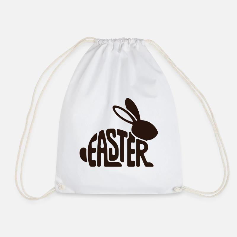 Easter Bunny Typo Shape - Drawstring Bag - white