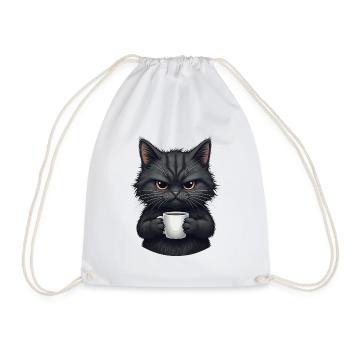 Cadeaux chat noir - Sac de sport léger - blanc - Devant
