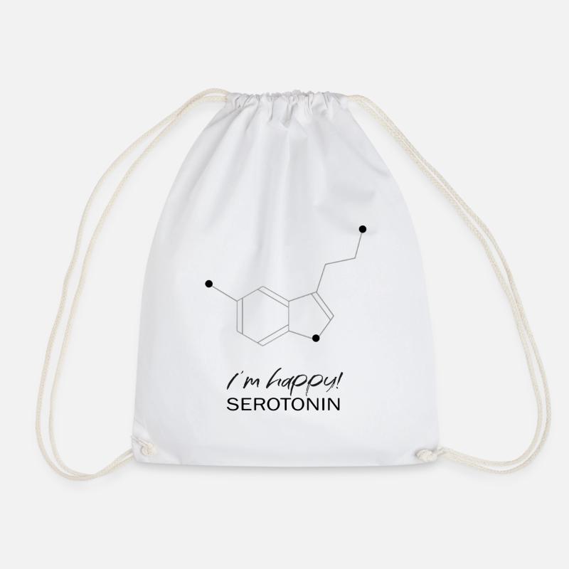 I'm Happy - Drawstring Bag - white