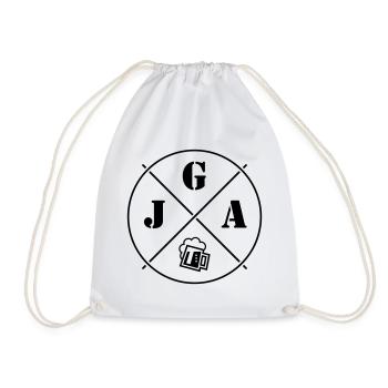 JGA Bier (Junggesellenabschied Kreis Symbol Black) - Turnbeutel - Weiß - Vorne
