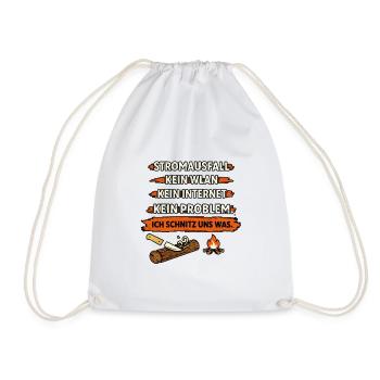 Stromausfall Survival Humor Bushcraft Shirt - Turnbeutel - Weiß - Vorne