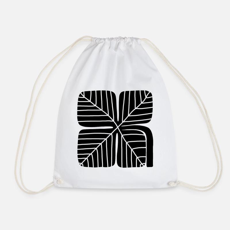 Bold Lucky Clover Linocut Design - Turnbeutel - Weiß