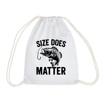 Size Does Matter - Funny Angler T-Shirt - Drawstring Bag - white - Front
