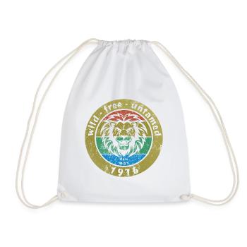 Wild, free & untamed since 05/1976 - Drawstring Bag - white - Front