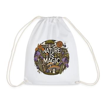 Nature Is Magic: Pilze & Flora Circle - Turnbeutel - Weiß - Vorne