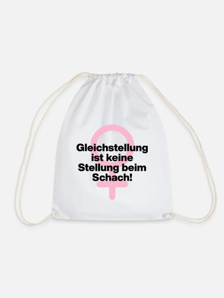 GLEICHSTELLUNG KEIN SCHACHZUG! ♀ GIRLPOWER GIRLS - Turnbeutel - Weiß
