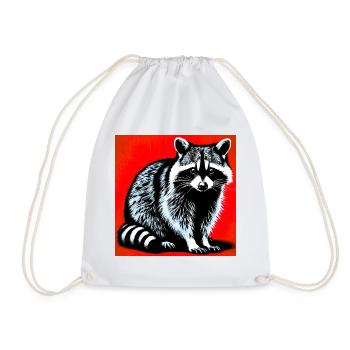 Raton laveur - Sac de sport léger - blanc - Devant
