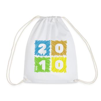 16. Geburtstag Farbige Patches since 05/2010 - Drawstring Bag - white - Front