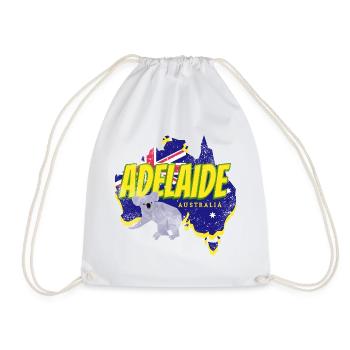 Adelaide Australien Retro Koala und Fahne Souvenir - Turnbeutel - Weiß - Vorne