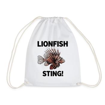 Lionfish Danger Sting Flying Lionfish Black - Drawstring Bag - white - Front