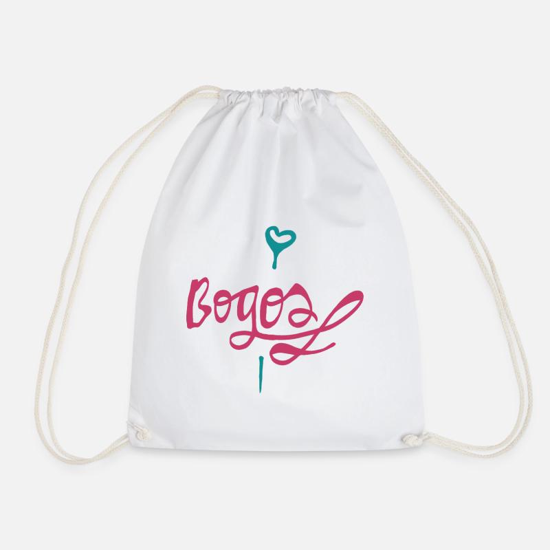 Heart font with flourishes - Drawstring Bag - white